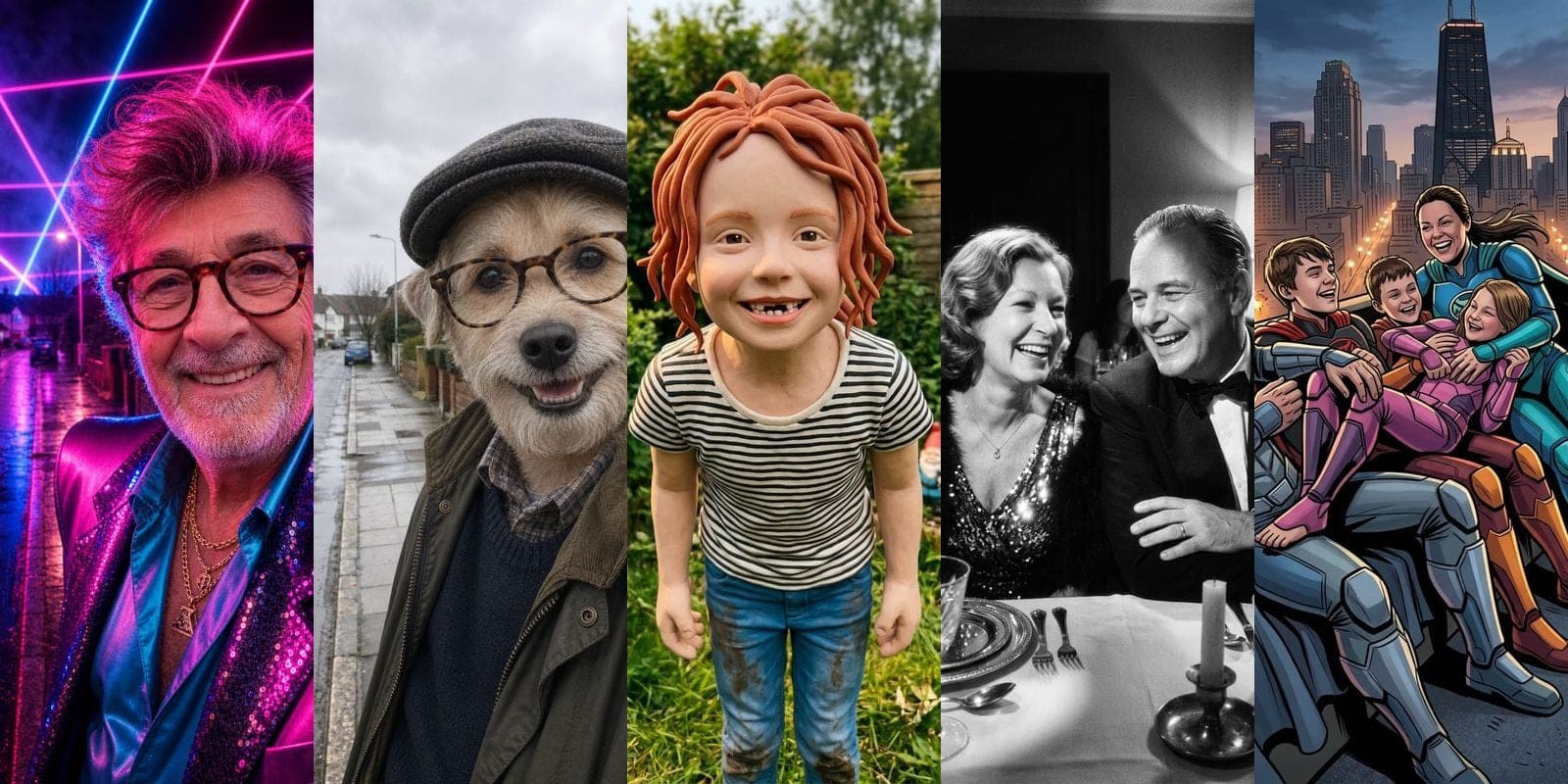 Turn your photo into a cartoon, a claymation figure, or a dog